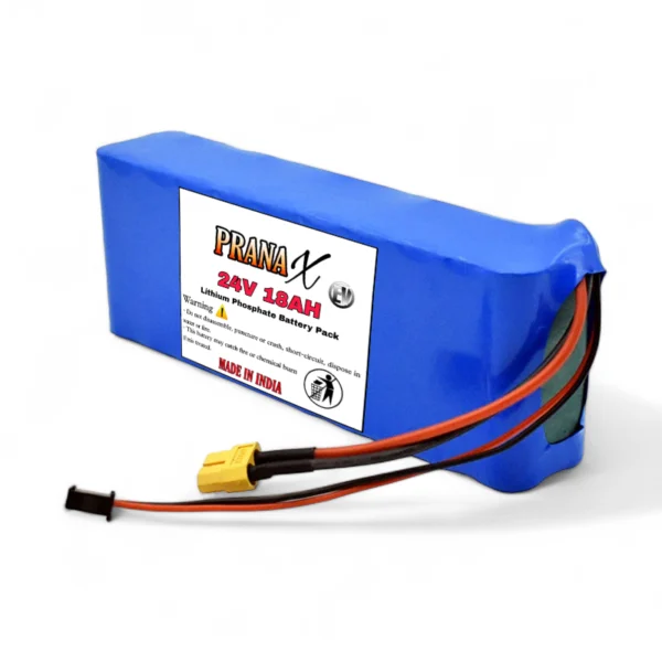 24V 18AH 50KM+ Mileage Lithium Ferro Phosphate Battery Pack For Electric Cycle & Others EV - Image 2