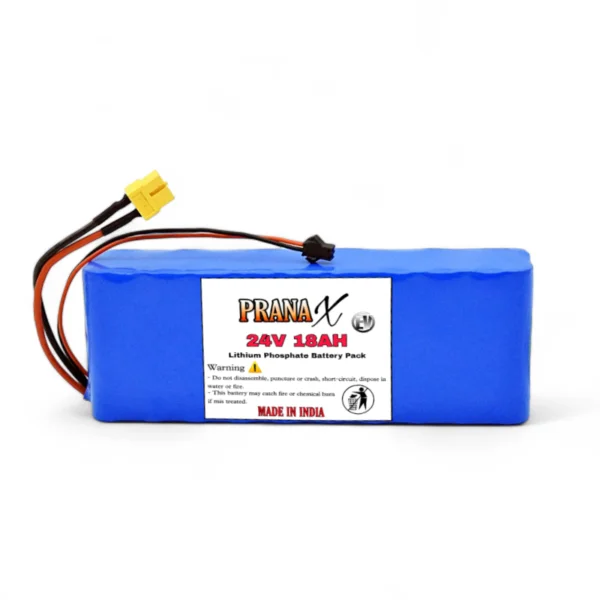 24V 18AH 50KM+ Mileage Lithium Ferro Phosphate Battery Pack For Electric Cycle & Others EV - Image 3