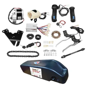 80KM+ Range 24V 250W PMDC Gear Motor Kit & 24V 29AH Lithium Ion Hailong Case Battery For Electric Bicycle Conversion