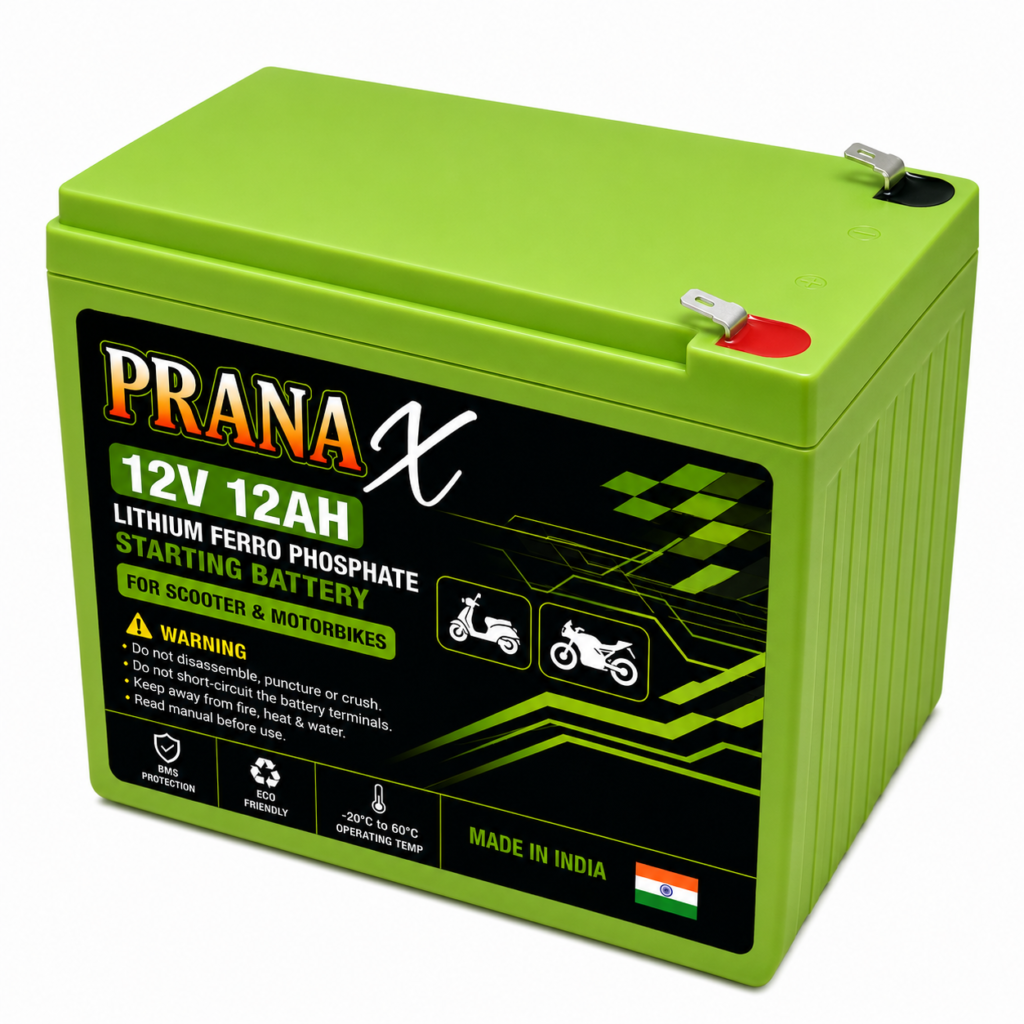 12V 12Ah LiFePO4 Lithium Battery for Scooters & Motorcycles | 4S 100A BMS Starting Battery