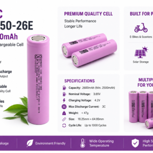 DMEGC 2600mAh 3.65V 18650-26E Lithium-Ion Rechargeable Cell