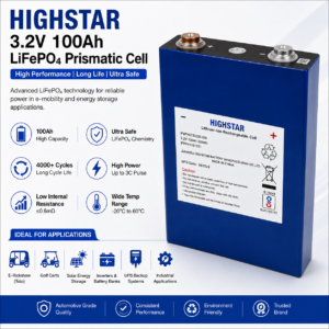 Highstar 3.2V 100Ah LiFePO₄ Prismatic Battery Cell