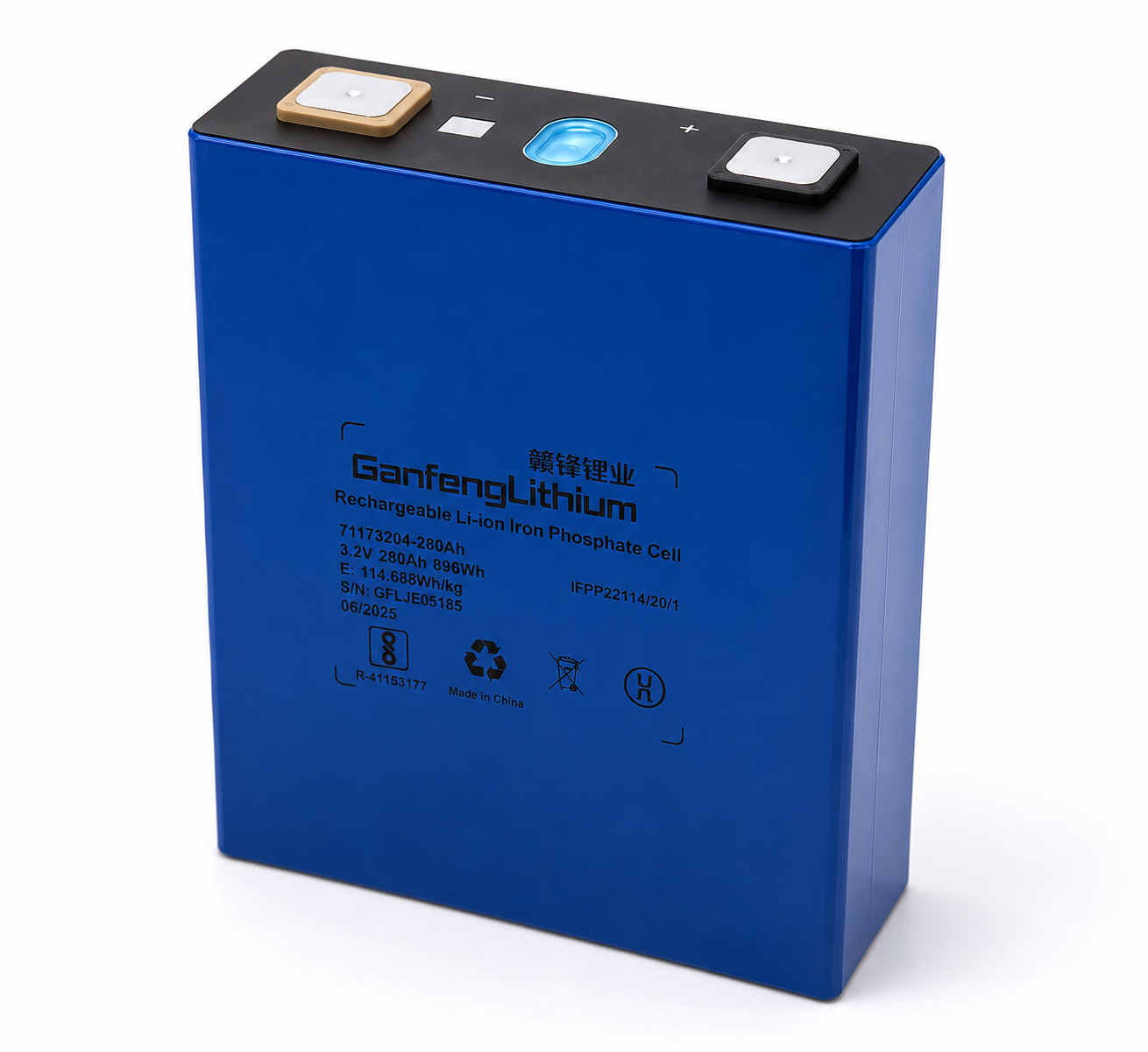 Ganfeng 3.2V 280Ah LiFePO₄ Prismatic Battery Cell