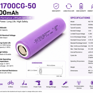 Bak 5000mAh 3.7V 21700 Lithium-ion Rechargeable Battery Cell